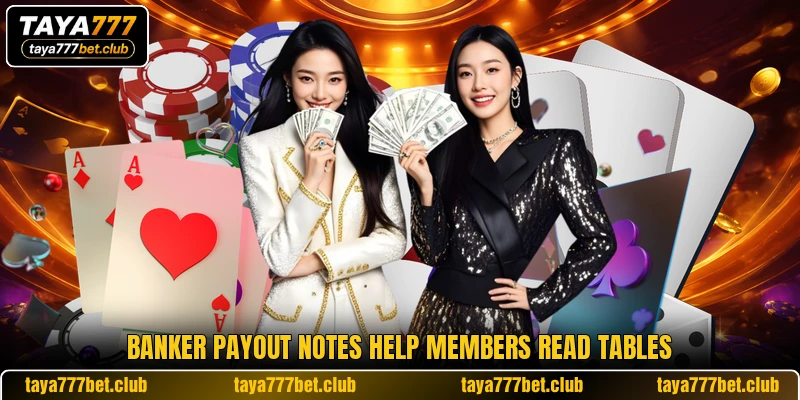 Banker payout notes help members read tables Banker payout notes help members read tables