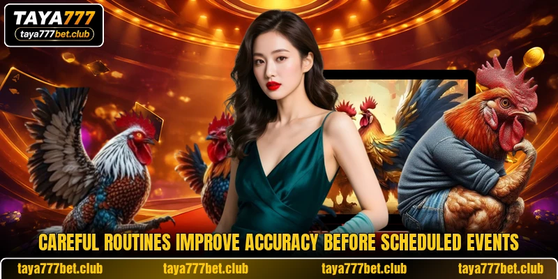 Careful routines improve accuracy before scheduled events Careful routines improve accuracy before scheduled events