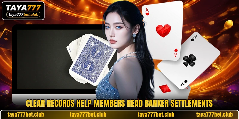 Clear records help members read banker settlements Clear records help members read banker settlements