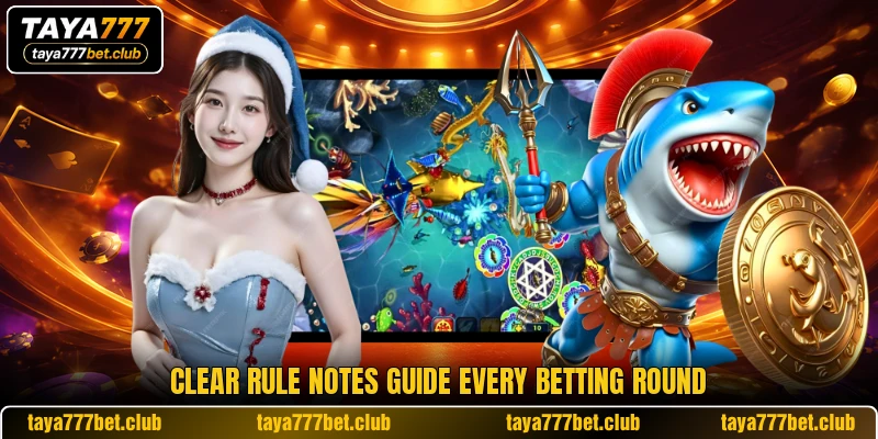 Clear rule notes guide every betting round Clear rule notes guide every betting round