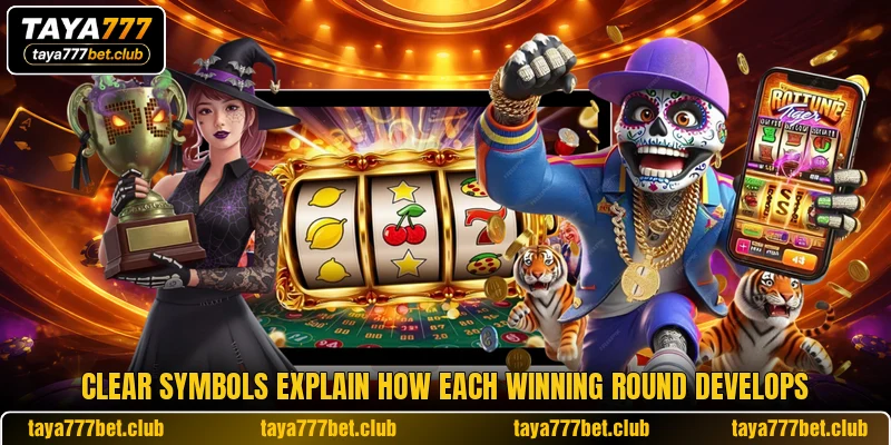 Clear symbols explain how each winning round develops Clear symbols explain how each winning round develops