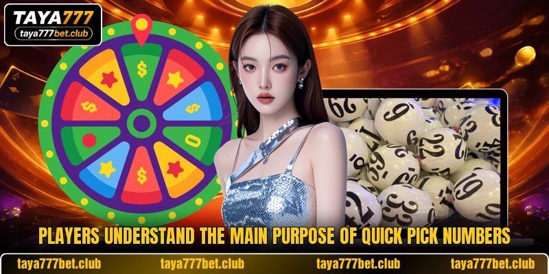 Players understand the main purpose of Quick Pick Numbers Players understand the main purpose of Quick Pick Numbers