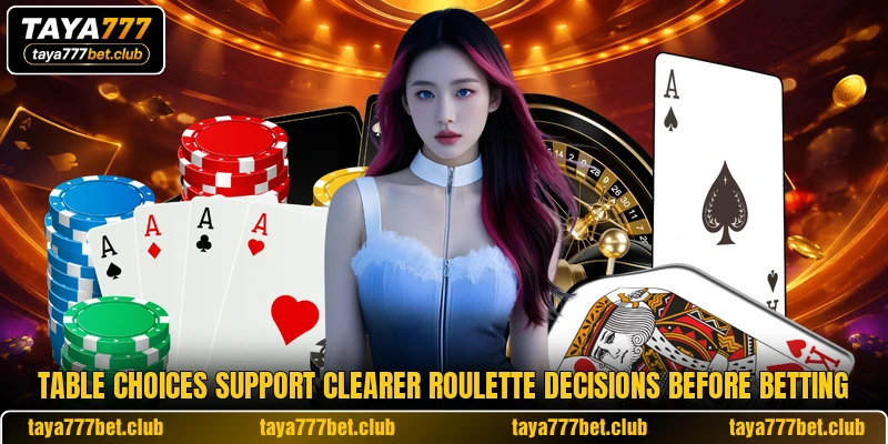 Table choices support clearer roulette decisions before betting