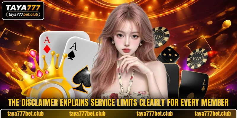 The disclaimer explains service limits clearly for every member The disclaimer explains service limits clearly for every member